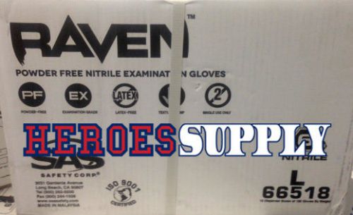 Raven- nitrile (powder free) disposable gloves--- case -- large -- 10 boxes for sale