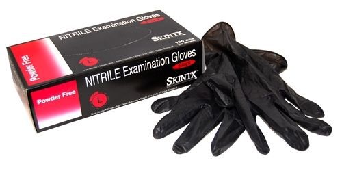 SKINTX Black Nitrile Gloves, Powder-Free, Exam Gloves, 4.0 mils, S-XL, 10 Boxes