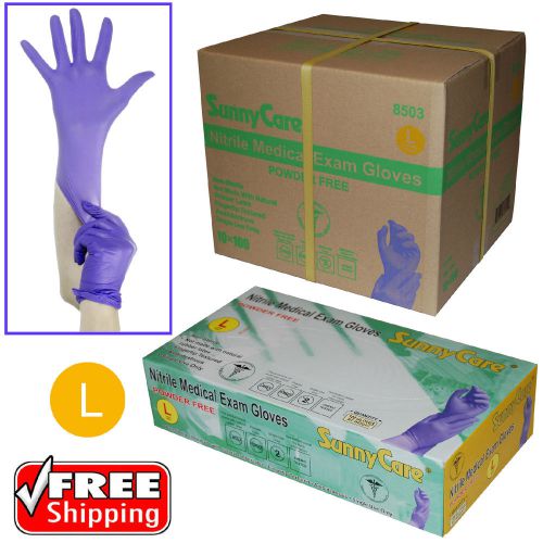 1000pcs 3.5mil soft nitrile powder-free medical exam gloves (latex vinyl free)l for sale