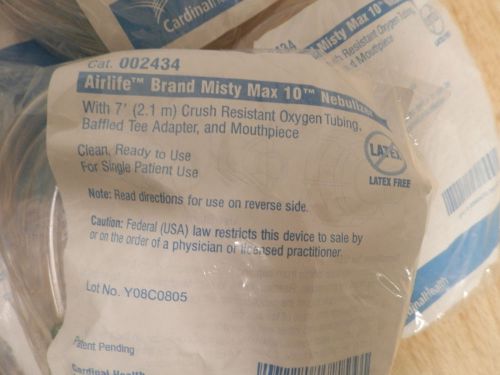 Lot of 12 misty max nebulizer kits - 002434 7&#039; airlife cardinal health for sale