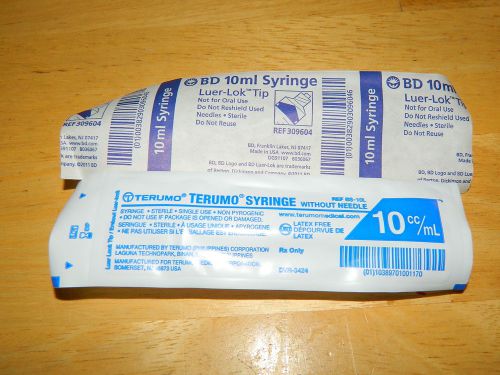 10 ml luer-lok tip syringe-30 pieces - bd/terumo - individually sealed free ship for sale