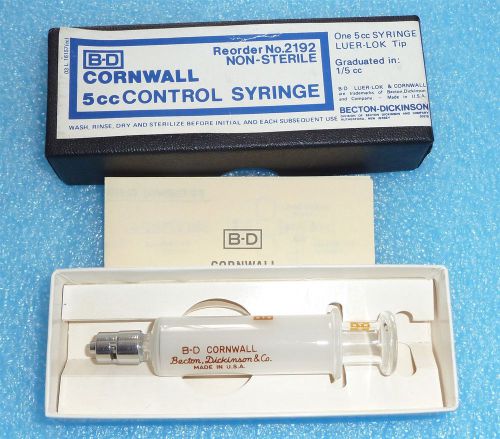 BD Cornwall Control Syringe 2192 5cc