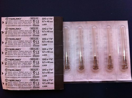 100x 22G (0.7mm) Black 1.5 Inch (40mm) Hypodermic Needles Not With Syringe