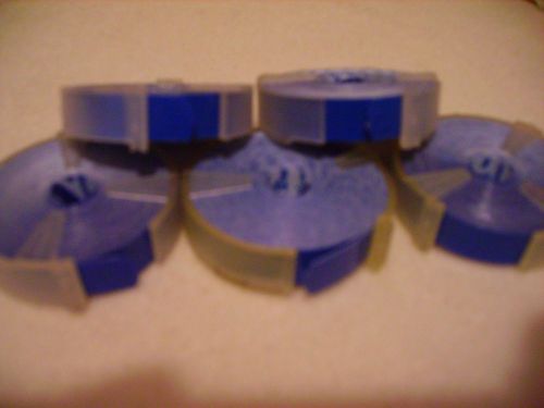 Lot of 5 dennison blue 3/8&#034; x 144&#034; embossing label tapes fit most brands for sale