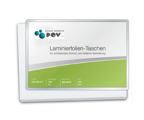 Laminierfolien A7 (75 x 105 mm), 2 x 125 mic, fur Metorahmen, glanzend