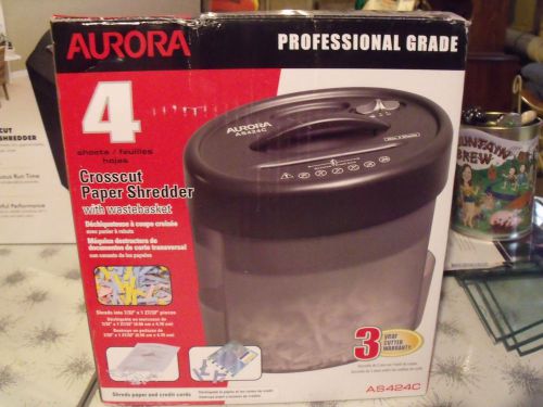 aurora professional grade cross cut paper shredder with wastbasket