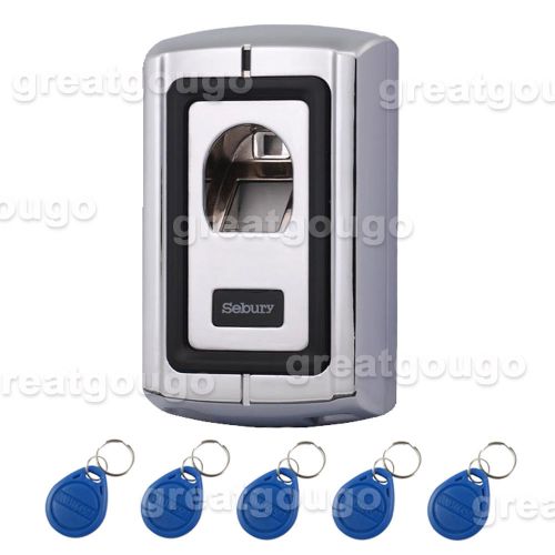 Biometric Fingerprint Door Access Control Controller &amp;ID/EM Reader 5pcs Keyfob
