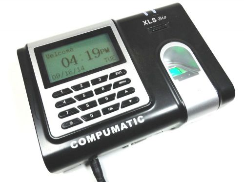COMPUMATIC XLS BIOMETRIC FINGERPRINT ATTENDANCE PUNCH IN OUT TIME CLOCK SYSTEM