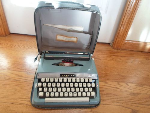 Vintage 1966 Webster / Brother Portable Typewriter with Carrying Case - NICE