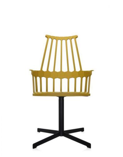 Kartell comback yellow black swivel armchair for office or home rrp ?386.00 for sale