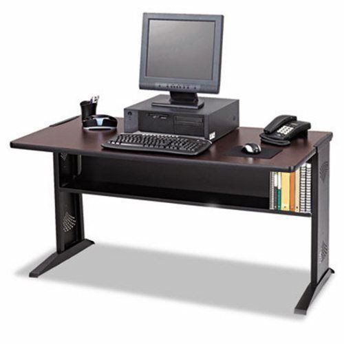 Safco Computer Desk W/ Reversible Top, 48w x 28d x 30h, Mahogany/Oak (SAF1931)