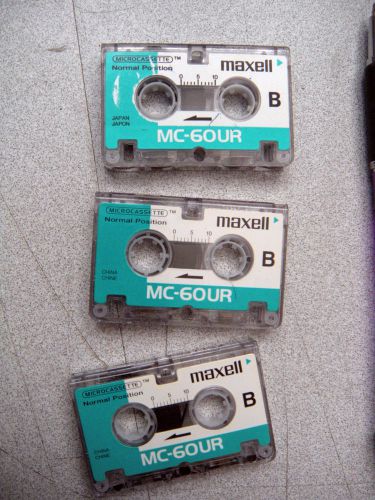 Slightly Used 3-pak MC60 minutes micro-cassette tape -SEE YOUR CHOICE w/warranty