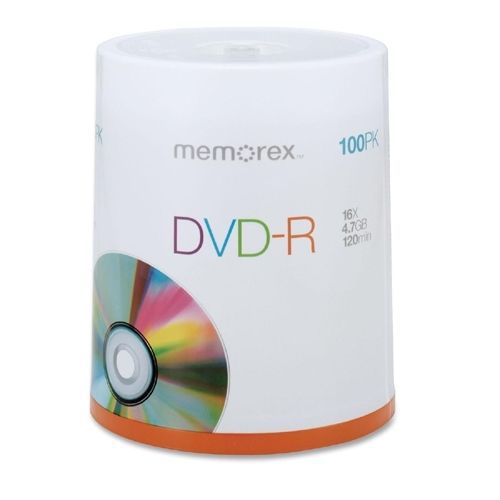 Memorex 05641 dvd-r 16x 4.7gb branded 100/pk for sale