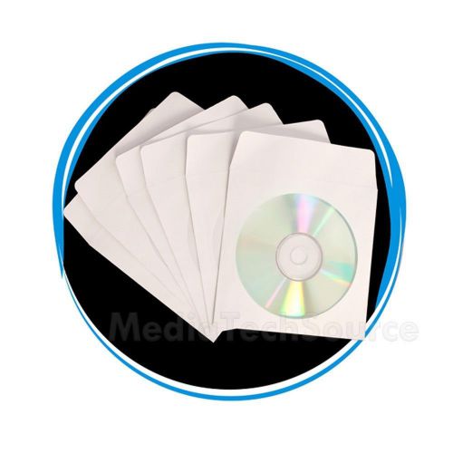 1000 CD DVD R Disc Paper Sleeve Envelope Window &amp; Flap