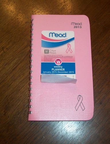 2015 pink weekly planner 3x6&#034; breast cancer spiral calendar week-at-glance purse for sale