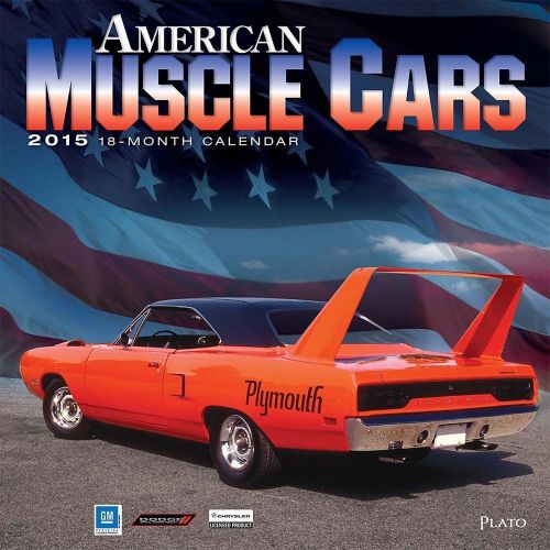 2015 18Month AMERICAN MUSCLE CARS 12x12 Wall Calendar NEW Dodge Charger Plymouth