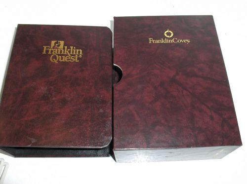 One franklin covey storage binder and one matching sleeve maroon compact sz for sale