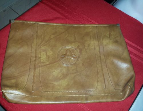American Tourister Faux Brown Leather Document Pouch / Folder