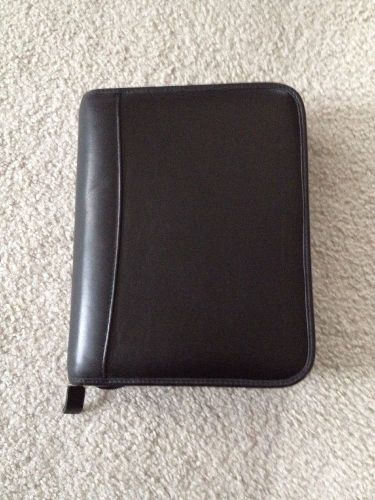 Franklin Covey Black Leather Organizer With Refill Paper