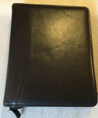 Black Franklin Covey Quest Full Grain Nappa Leather  Planner  1.75 &#034;  7- Ring