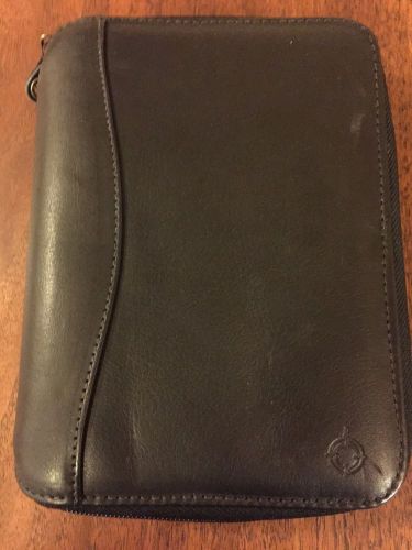 Franklin Covey Zipper Spacemaker Leather Pocket Size Planner Binder Holds iPhone