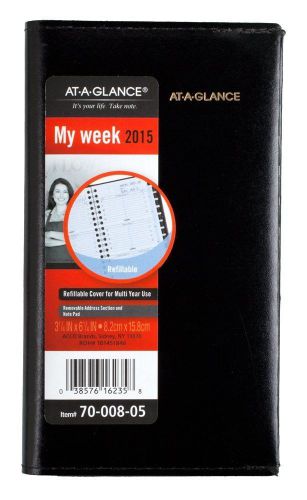 AT-A-GLANCE Weekly Appointment Book 2015, Wirebound, 3.25x6.25  Black 70-008-05)