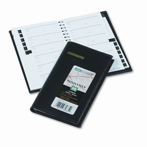 At-A-Glance Deluxe Monthly Pocket Planner, Unruled, 3-1/2 x 6-1/8, Black, 2013