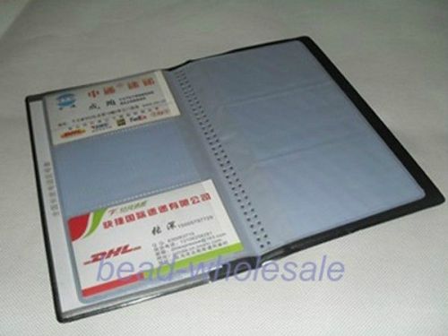 1pc  120 cards black leather cover business name card book holder keeper office for sale