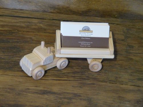Handmade Wooden Truck Business Card Holder Office Gift Secret Santa