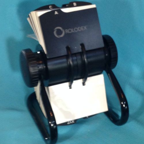 Rolodex Open Rotary Business Card File w/24 Guides Black - ROL67236 Desk Table
