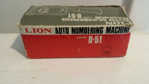 Vintage Lion auto numbering machine d-51 original box