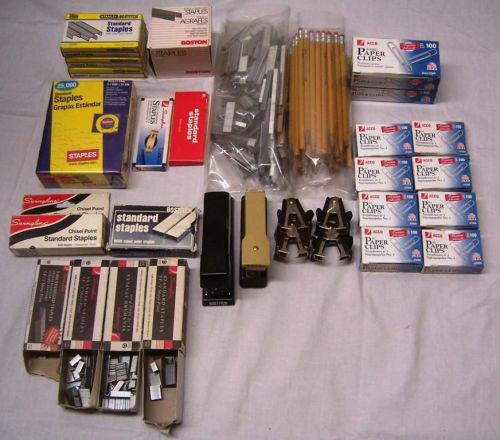Huge lot of office supplies: staplers, staples, pencils, paper clips &amp; more for sale