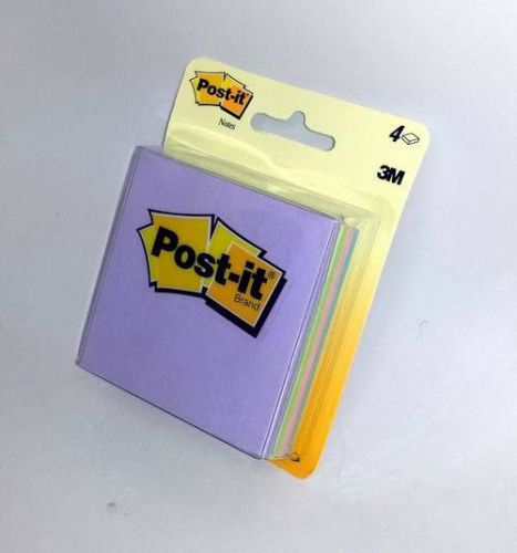 Lot of 24 Pads - 3M Post-It Notes Purple, Green, Pink and Blue