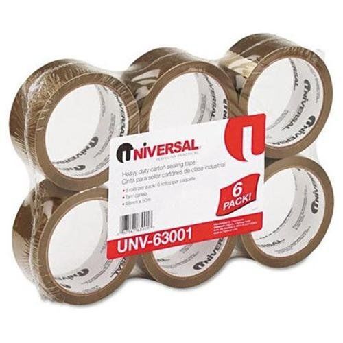 Universal office products 63001 box sealing tape, 2&#034; x 55 yards, 3&#034; core, tan, for sale