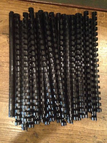 40 Plastic 11 inchx1/2 inch Binder Binding Combs 19-Ring Loop Tabs BLACK