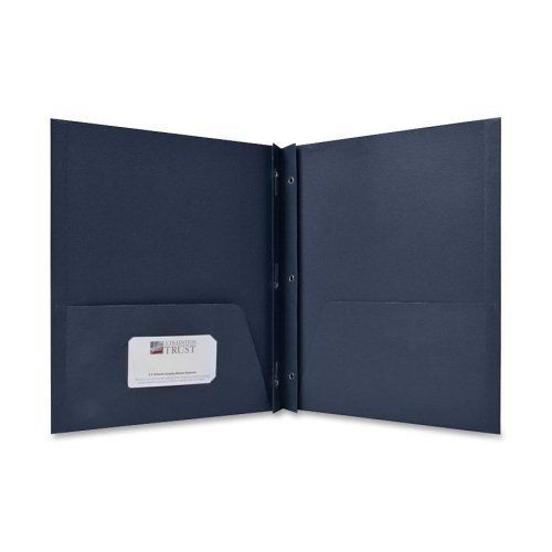 Pocket Folders With Fasteners 1/2 Capacity Letter Per Box Dark Blue Spr71443