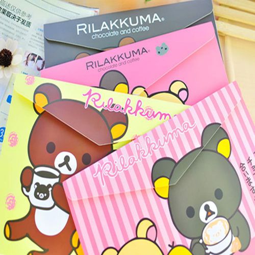 1 Mix Rilakkuma Bear Diary A4 Paper File Folder Portable Stationery Paper Bag