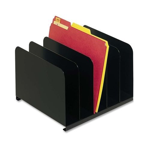 Desktop Vertical Organizer, Five Sections, Steel, 12 x 11 x 8 1/8, Black
