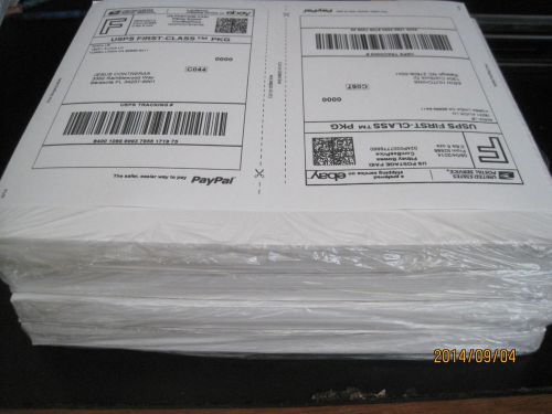 200 8.5&#034;x5.5&#034; Half-Sheet Self Adhesive Shipping Labels eBay Paypal USPS
