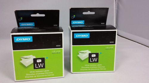 New Lot of 2 Boxes! Genuine Dymo 30252 White Address Labels 1 1/8&#034; x 3 1/2&#034;