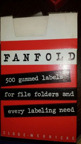 Vintage FANFOLD File Folders Gummed Labels White Pack of 500