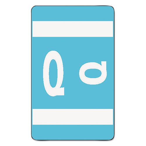 Alpha-Z Color-Coded Second Letter Labels, Letter Q, Light Blue, 100/Pack