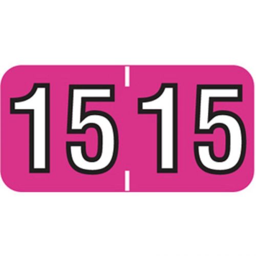 2015 Year Labels - Fuchsia w/White Lettering - 3/4 x 1-1/2 - Roll of 500