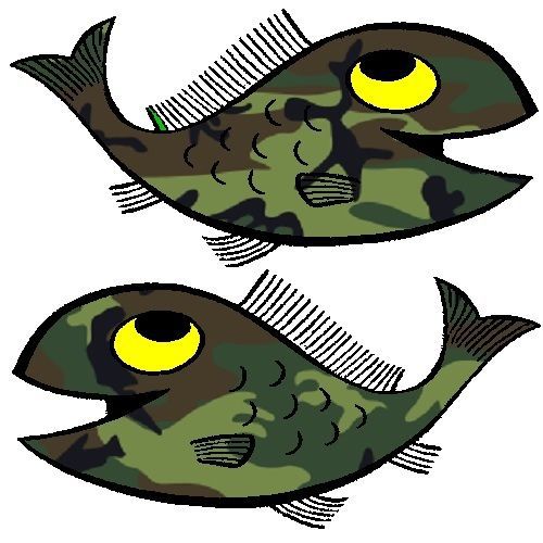 30 Custom Green Camo Fish Personalized Address Labels