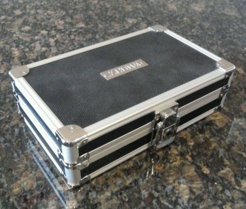 Vaultz locking pencil box - black with chrome accents (vz01158),approx 5&#034;x8&#034; for sale