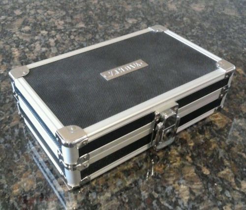 Vaultz Locking Pencil Box - Black with Chrome Accents (VZ01158),approx 5&#034;x8&#034;