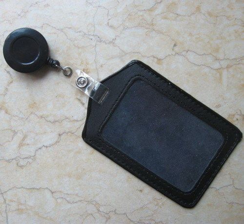 3 x leather id card holder reels retractable badge bbvl for sale