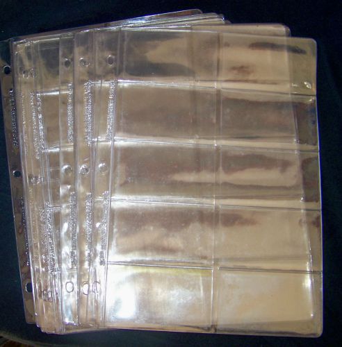 24pc clear plastic pages to hold business cards (10 slots each side) new vintage for sale
