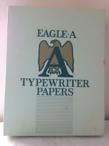 EAGLE -A TYPEWRITER PAPERS TROJAN BOND RADIANT WHITE 500 SHEETS NEW IN BOX RULED