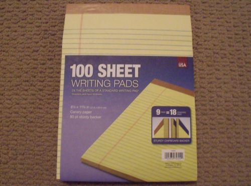 Pack of 3 Perforated WRITING PADS - Canary, 8.5 x 11, 100 Sheets per pad